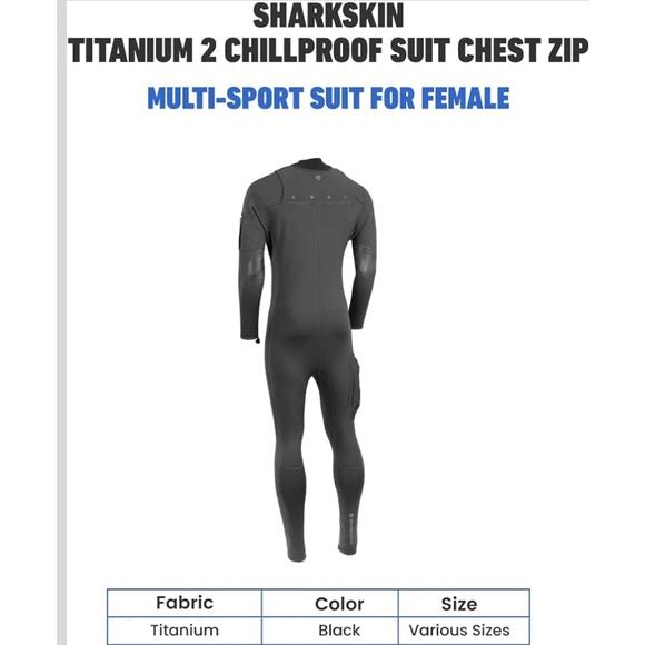 Sharkskin Titanium 2 Multi Sport Suit Chillproof Wetsuit AU 14 US 8 Women - Picture 7 of 9